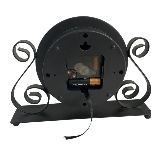 Howard Miller Black Marisa Metal Swirl Mantel Clock Tested Works Model 645-649 - Picture 3 of 6
